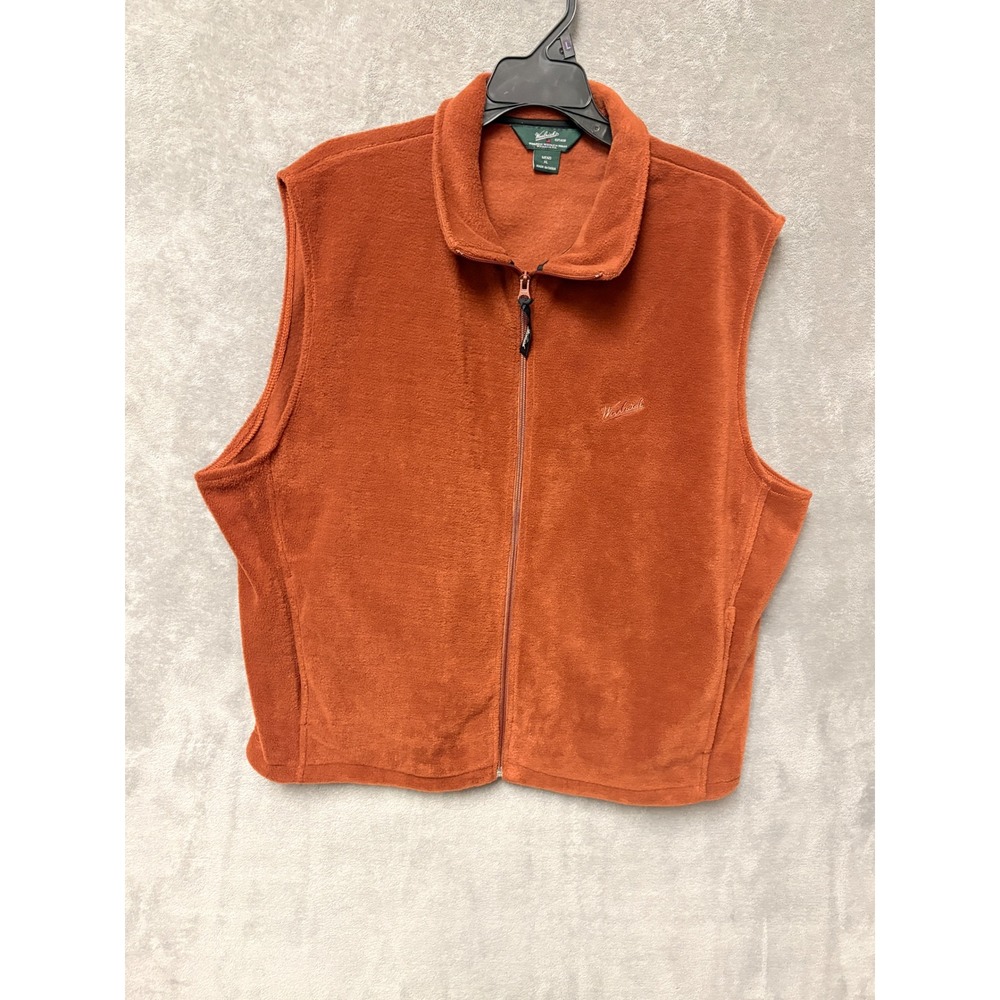 Woolrich Mens Fleece‎ Vest Rusty Brick Red Full Zip Size XL